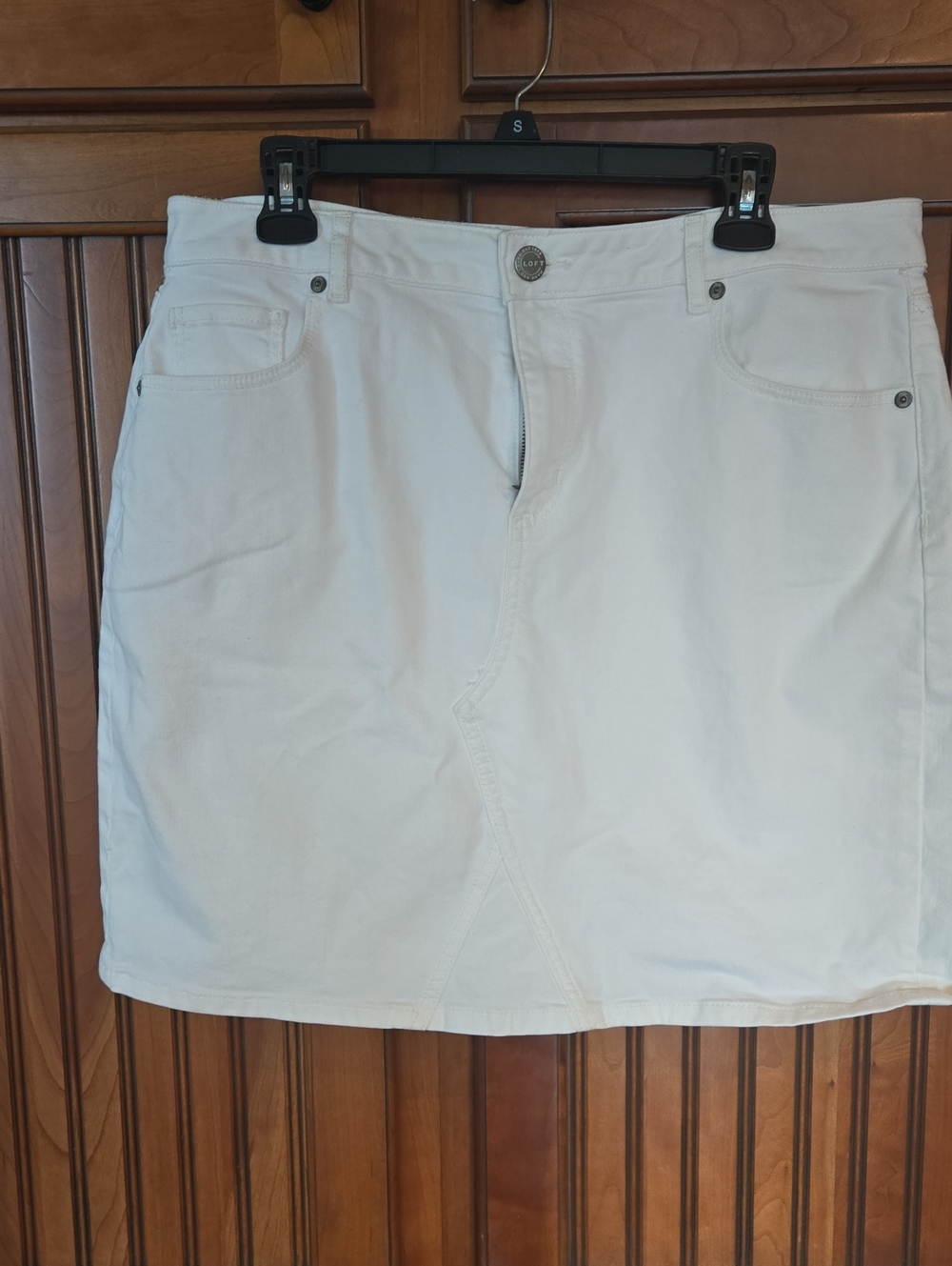 Loft White Denim Skirt